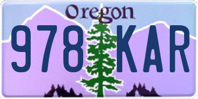 OR license plate 978KAR