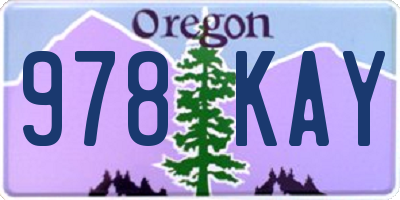 OR license plate 978KAY