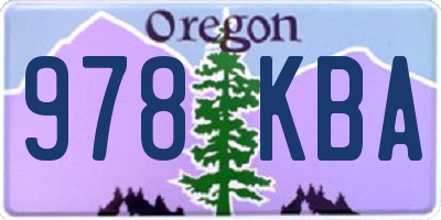 OR license plate 978KBA