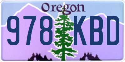 OR license plate 978KBD