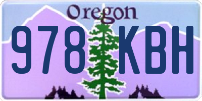 OR license plate 978KBH