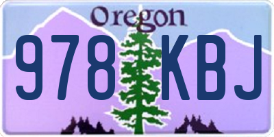 OR license plate 978KBJ