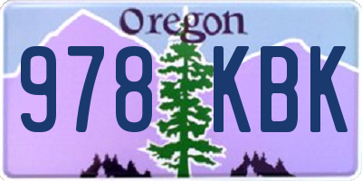 OR license plate 978KBK