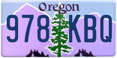 OR license plate 978KBQ