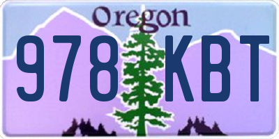 OR license plate 978KBT