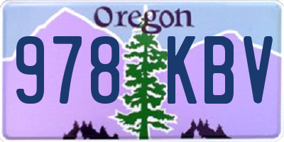 OR license plate 978KBV