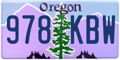 OR license plate 978KBW