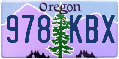 OR license plate 978KBX