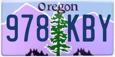 OR license plate 978KBY