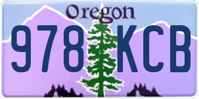 OR license plate 978KCB