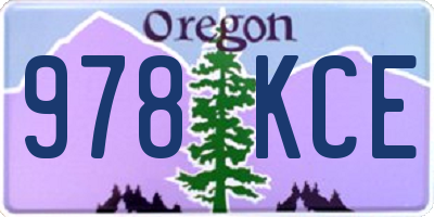 OR license plate 978KCE