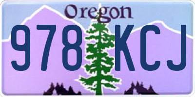 OR license plate 978KCJ