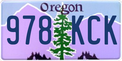 OR license plate 978KCK