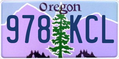 OR license plate 978KCL