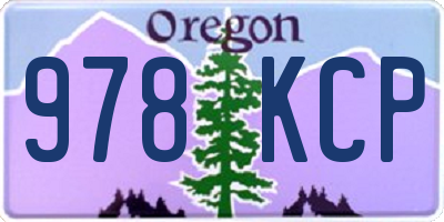 OR license plate 978KCP