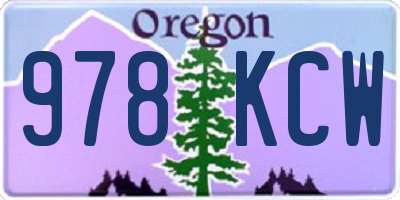 OR license plate 978KCW