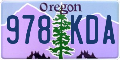 OR license plate 978KDA
