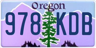 OR license plate 978KDB