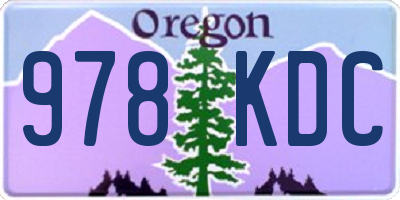 OR license plate 978KDC