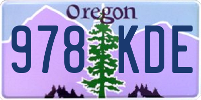 OR license plate 978KDE