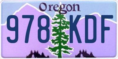OR license plate 978KDF