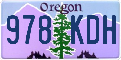 OR license plate 978KDH
