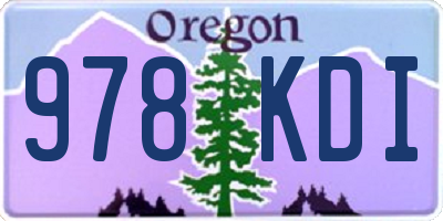 OR license plate 978KDI