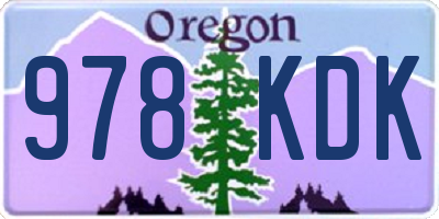OR license plate 978KDK