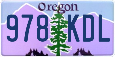OR license plate 978KDL