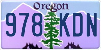 OR license plate 978KDN