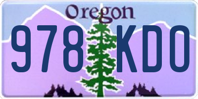 OR license plate 978KDO