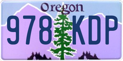 OR license plate 978KDP