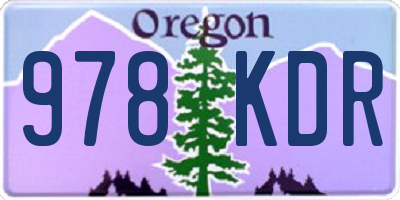 OR license plate 978KDR