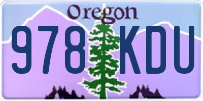 OR license plate 978KDU