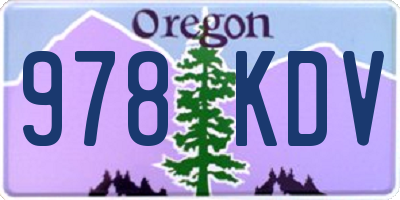 OR license plate 978KDV
