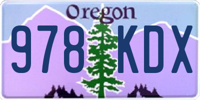 OR license plate 978KDX