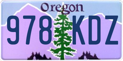 OR license plate 978KDZ
