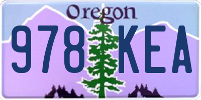 OR license plate 978KEA