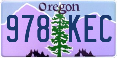 OR license plate 978KEC