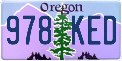 OR license plate 978KED