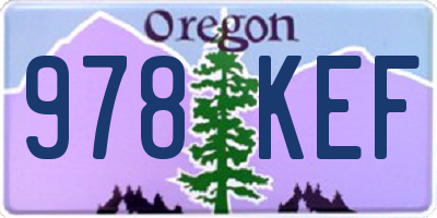 OR license plate 978KEF