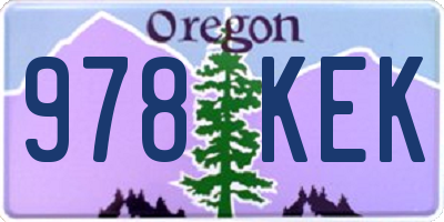 OR license plate 978KEK