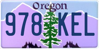 OR license plate 978KEL