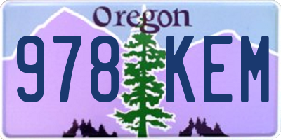 OR license plate 978KEM