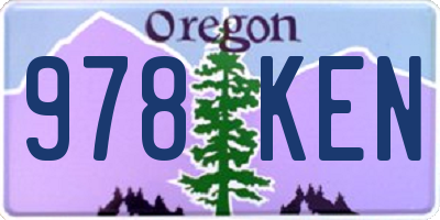 OR license plate 978KEN