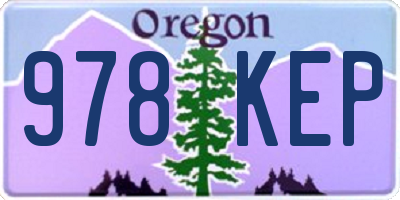 OR license plate 978KEP