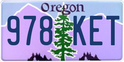 OR license plate 978KET