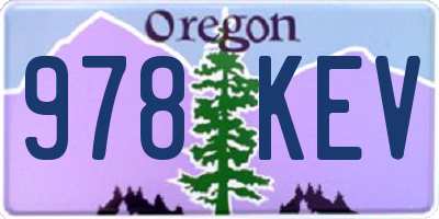 OR license plate 978KEV