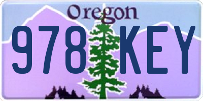 OR license plate 978KEY