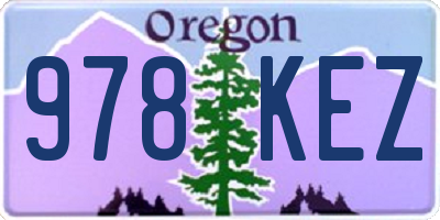 OR license plate 978KEZ